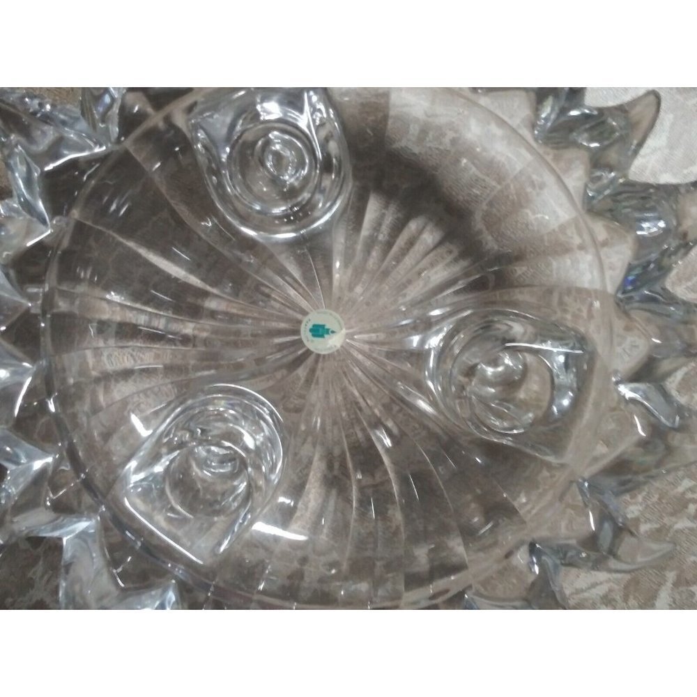 Partylite Candle holder Sun-burst Lead Crystal Made in Germany clear glass 9.5" - Picture 7 of 7